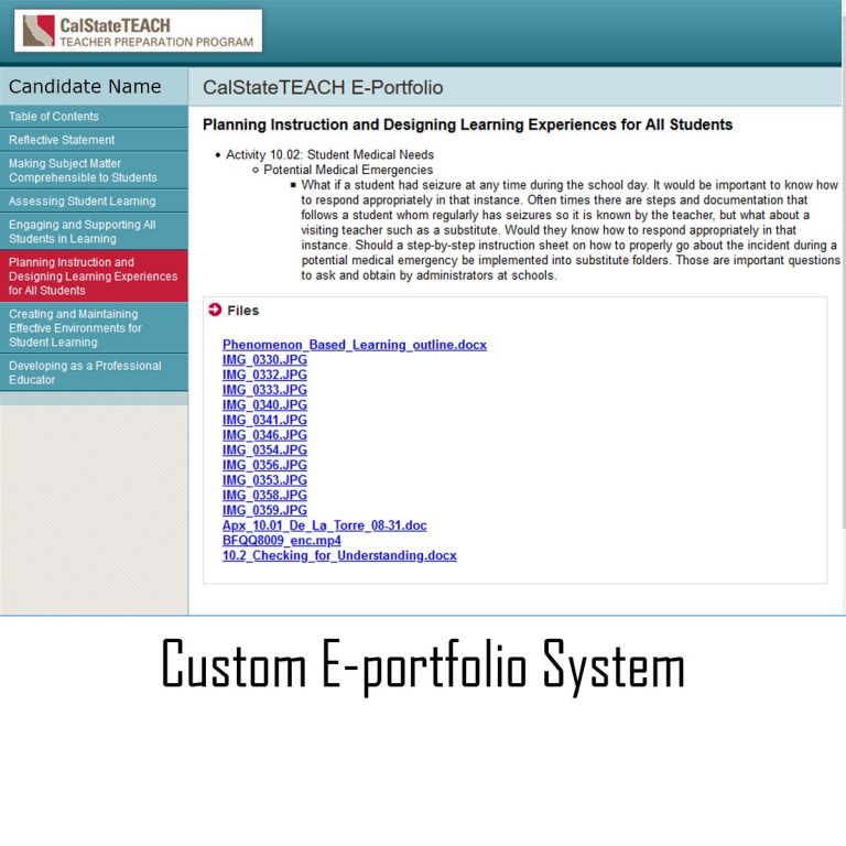 Custom E-Portfolio